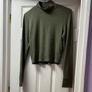 American Eagle Outfitters Dark Green Long Sleeve Top